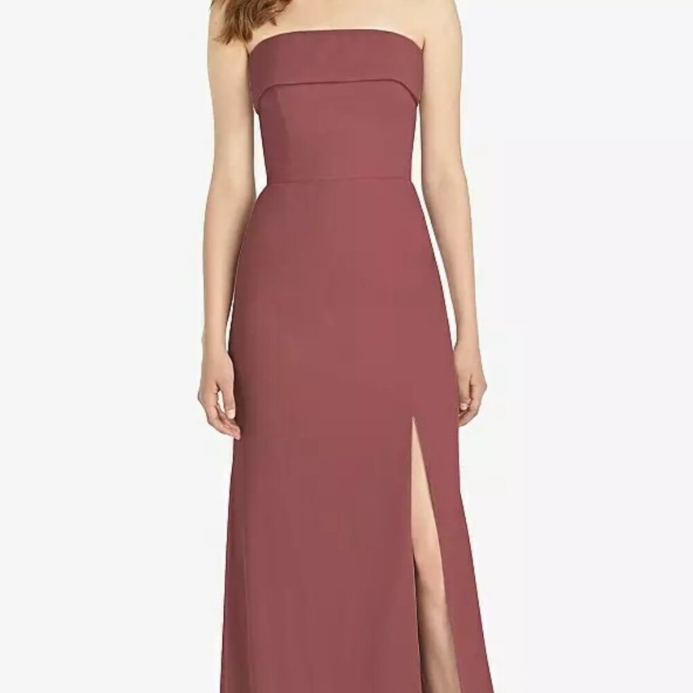 Bella Bridesmaids Lux Chiffon Full Length Strapless Gown 12 Sample